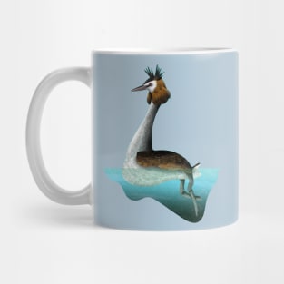 Australasian crested grebe swimming Mug